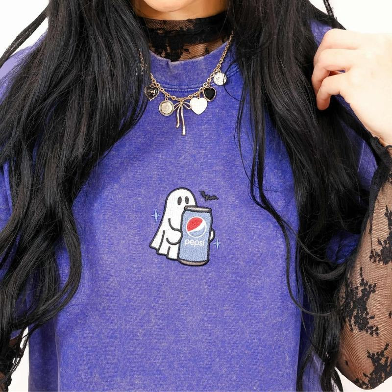 Embroidered Spooky Drink Sweatshirt