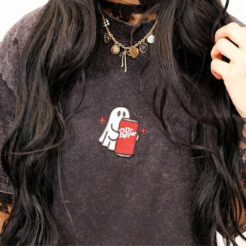 Embroidered Spooky Drink Sweatshirt