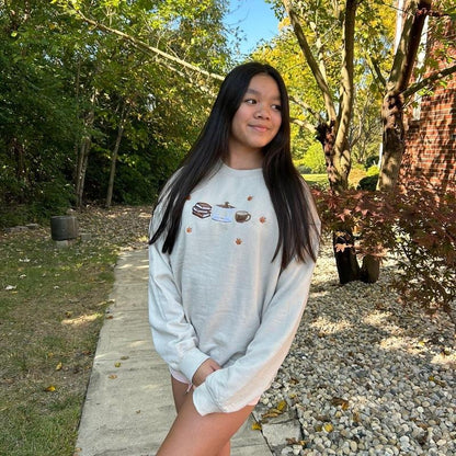 Gilmore Girls Inspired Fall Embroidered Sweatshirt – Books, Coffee & Luke’s Diner