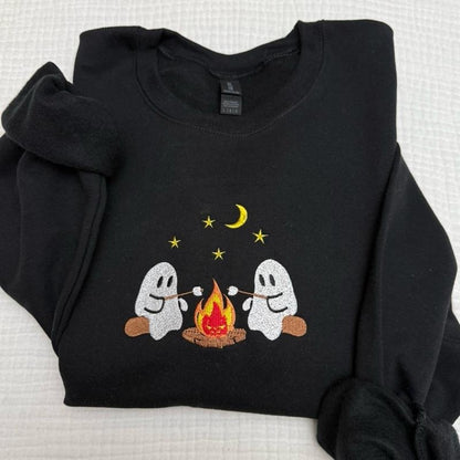 Cute camping ghosts embroidered Shirt