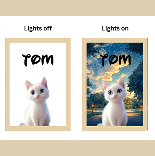 Custom Glowing Pet Cartoon Style Frame