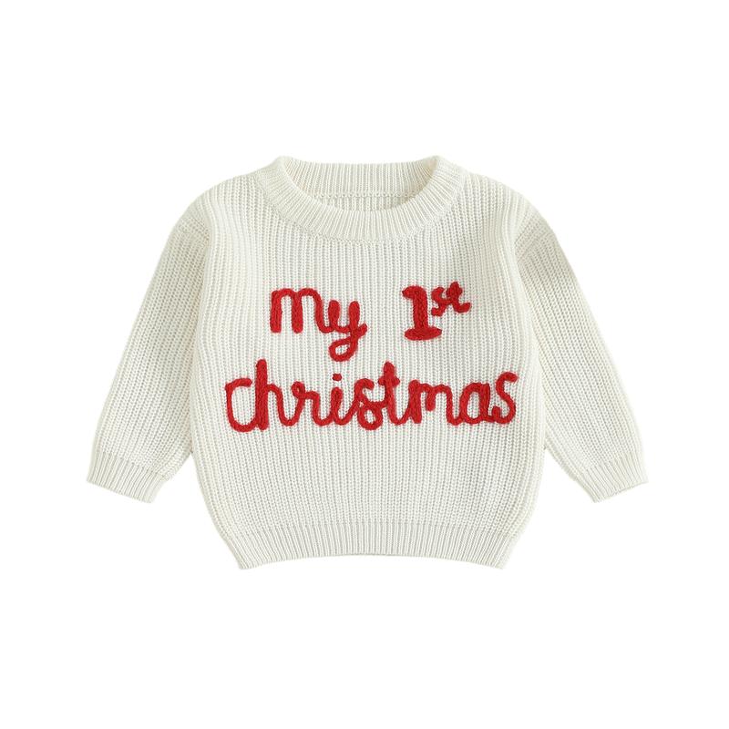 My First Christmas Embroidered Baby Sweater