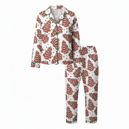 Christmas Tree Cakes Long sleeve Pajama Shirt