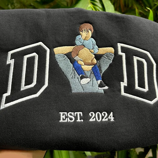 Custom Embroidered Dad Photo Est Sweatshirt/Hoodie