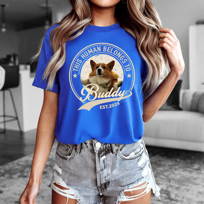 Human Belongs To Dog Cat Personalized Custom Pet Photo T-Shirt / Sweatshirt / Hoodie
