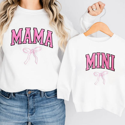 Family Matching Sweatshirt Letter Bow Mother's Day gift