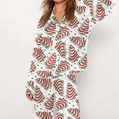 Christmas Tree Cakes Long sleeve Pajama Shirt