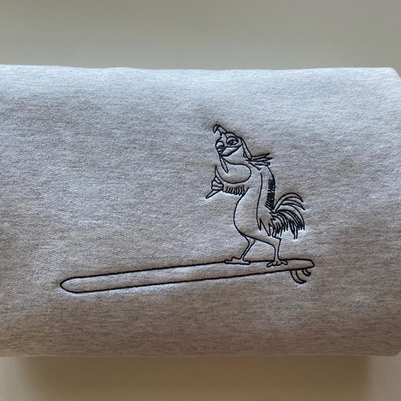 Surfs up chicken embroidered sweatshirt