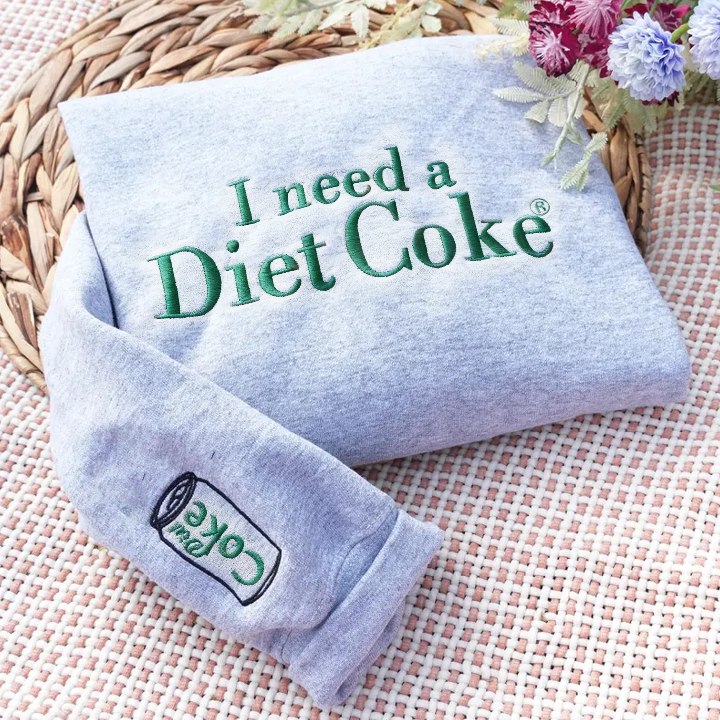 🥤 I Need a Diet Coke Style Customized Embroidered Shirt