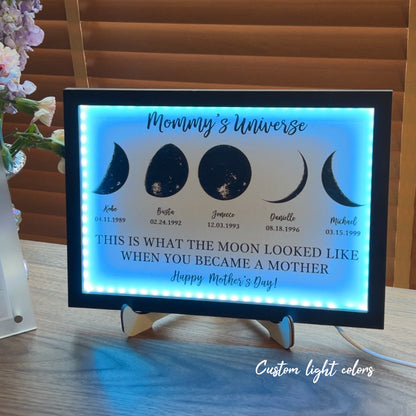 Custom Mommy’s Universe Moon Phase Light Box🌘-Best Mother's Day Gift