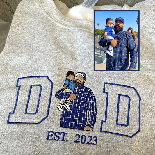 Custom Embroidered Dad Photo Est Sweatshirt/Hoodie