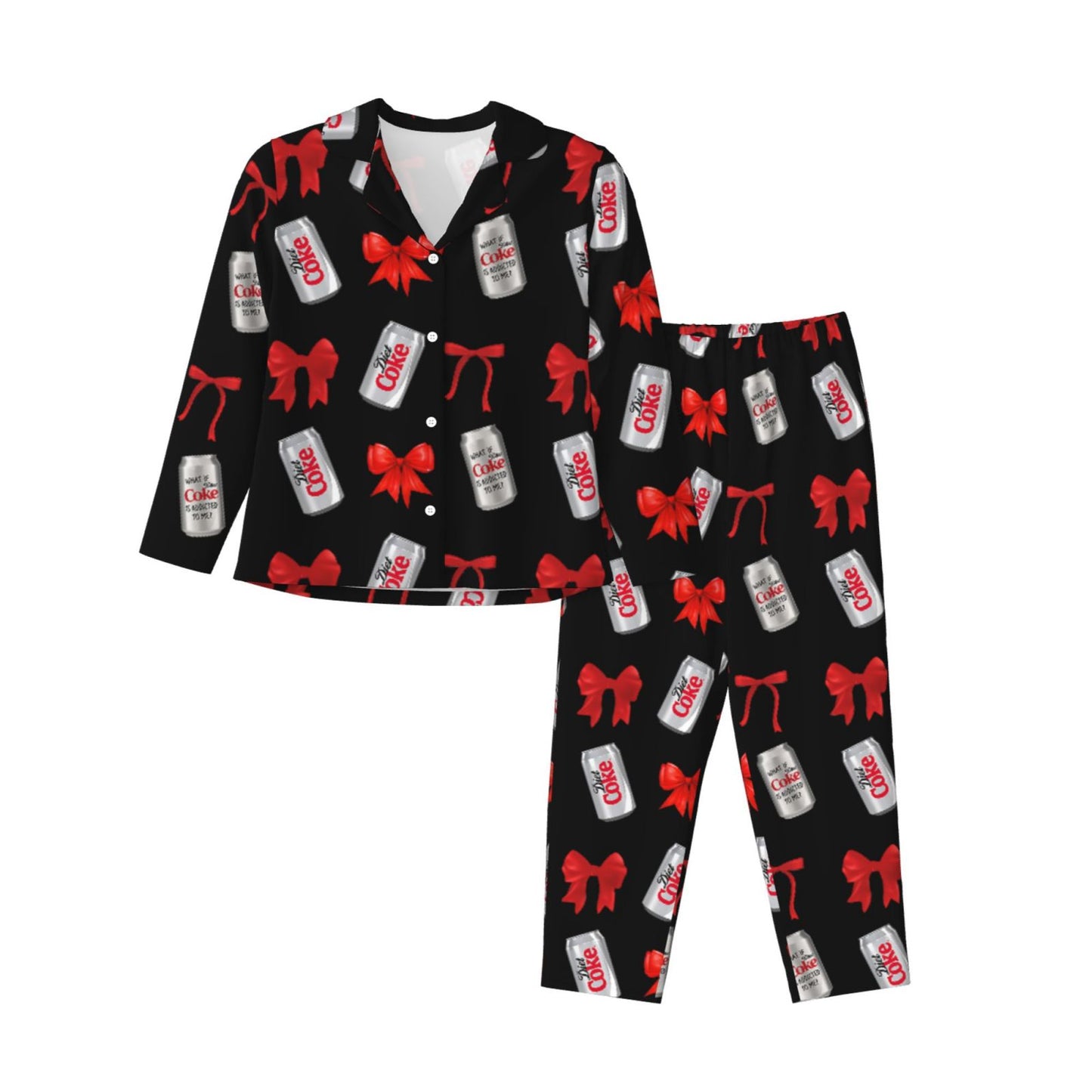 Diet Coke& Bow Long sleeve Pajama Shirt