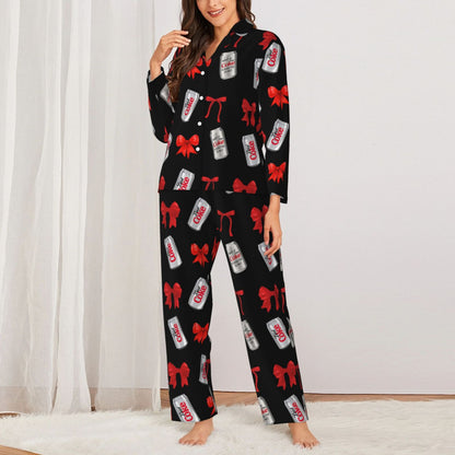 Diet Coke& Bow Long sleeve Pajama Shirt