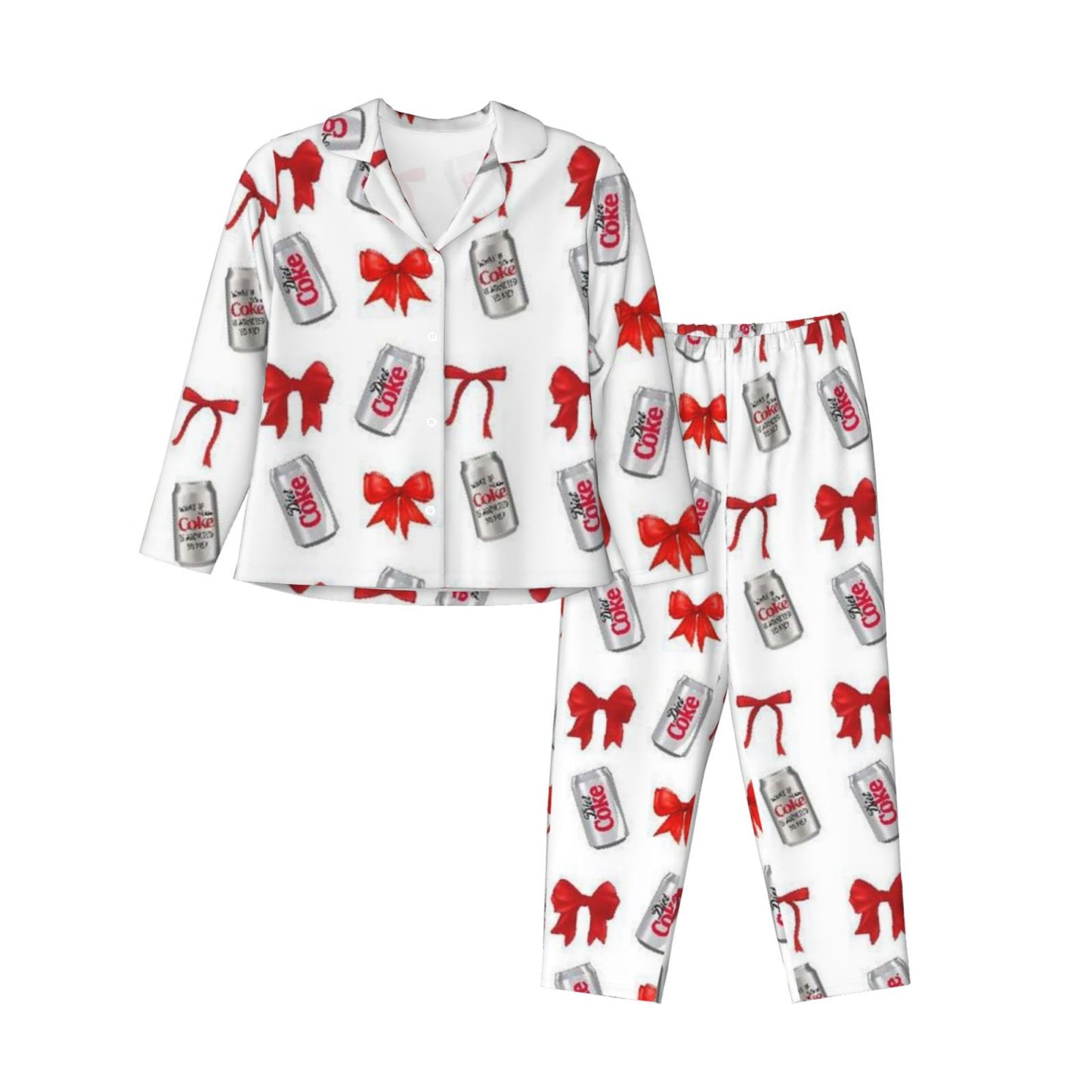 Diet Coke& Bow Long sleeve Pajama Shirt