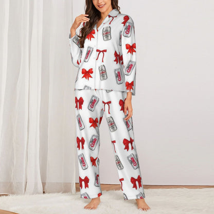 Diet Coke& Bow Long sleeve Pajama Shirt