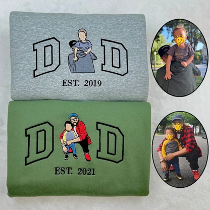 Custom Embroidered Dad Photo Est Sweatshirt/Hoodie
