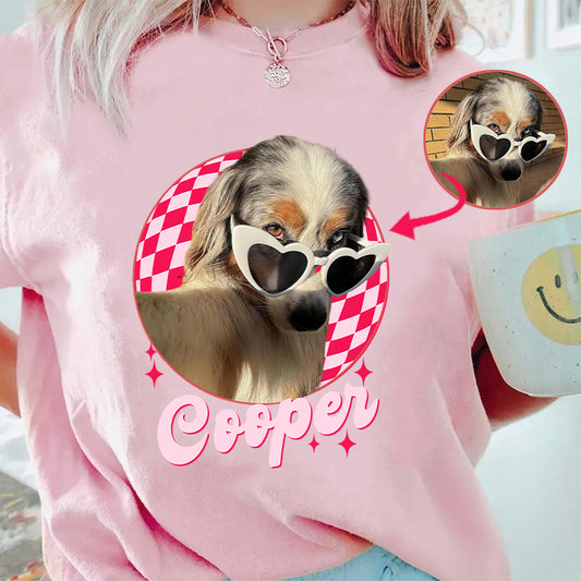 Custom Vintage Pet Unisex Pet Photo and Name Custom Personalized T-Shirt / Sweatshirt / Hoodie