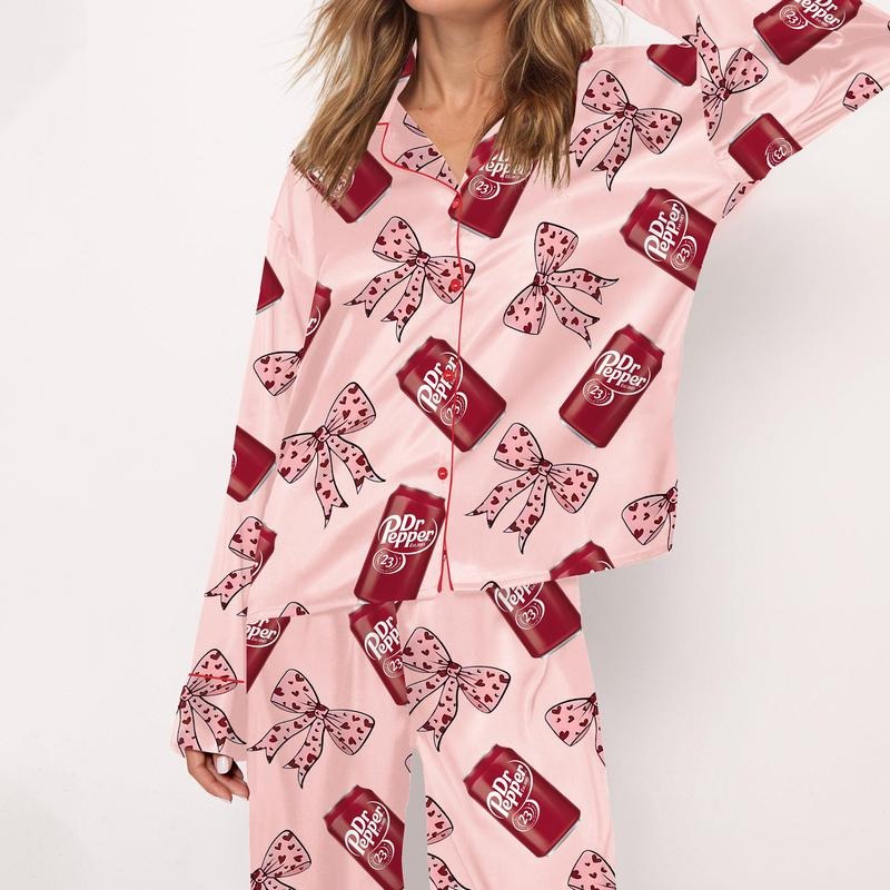 Pepper Drink Long sleeve Pajama Shirt