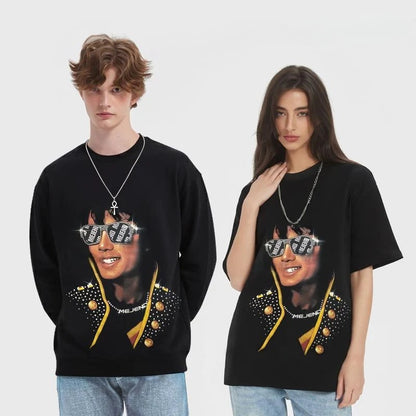 MJ rhinestone Graphic Black Tees/Sweatshirts