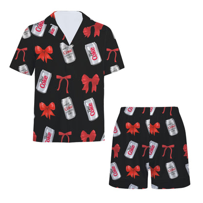 Diet Coke& Bow Short Sleeve Pajama Shirt For Kids