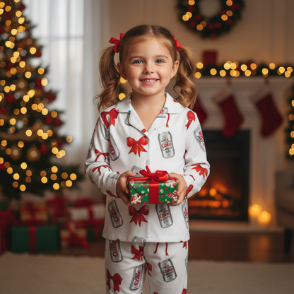 Diet Coke& Bow Long sleeve Pajama Shirt For Kids
