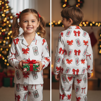 Diet Coke& Bow Long sleeve Pajama Shirt For Kids