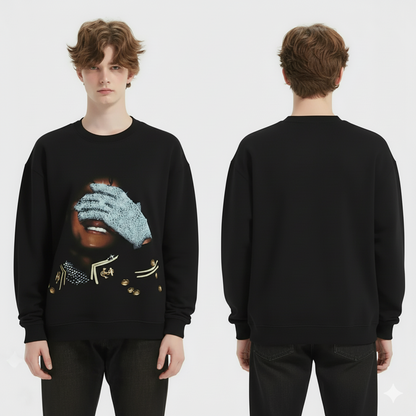 MJ rhinestone Graphic Black Tees/Sweatshirts