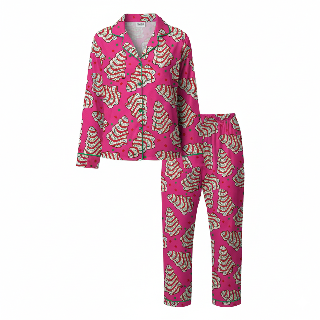 Christmas Tree Cakes Long sleeve Pajama Shirt