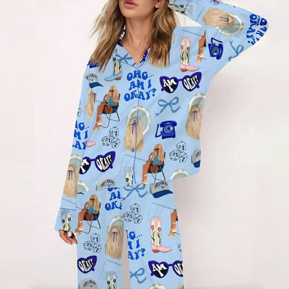 Am I Okay Moroney Long sleeve Pajama Shirt