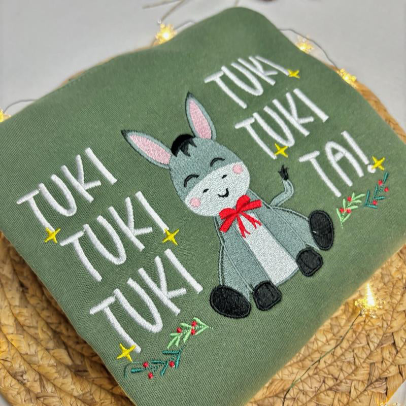 Mi Burrito Sabanero Tuki Embroidered Christmas T-Shirt / Crewneck / Hoodie