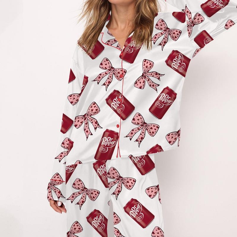 Pepper Drink Long sleeve Pajama Shirt