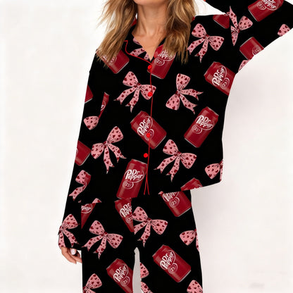 Pepper Drink Long sleeve Pajama Shirt