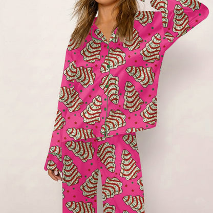 Christmas Tree Cakes Long sleeve Pajama Shirt