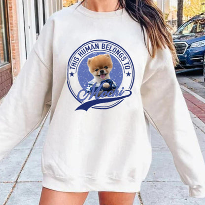 Human Belongs To Dog Cat Personalized Custom Pet Photo T-Shirt / Sweatshirt / Hoodie