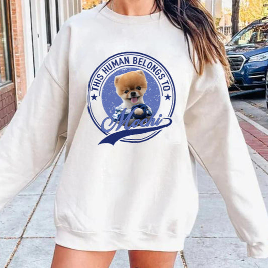 Human Belongs To Dog Cat Personalized Custom Pet Photo T-Shirt / Sweatshirt / Hoodie
