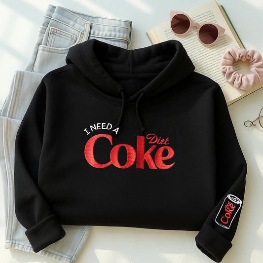 🥤 Embroidered I Need a Diet Coke with Big COKE Lettering Shirt
