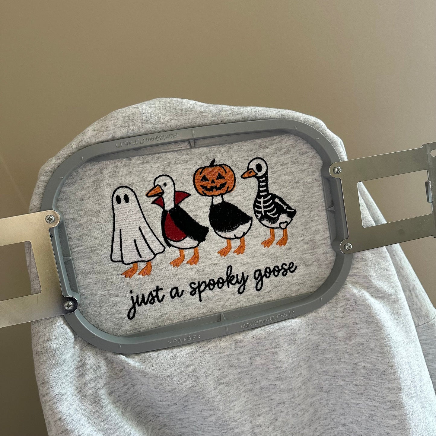 Spooky Goose Halloween Embroidered Shirt