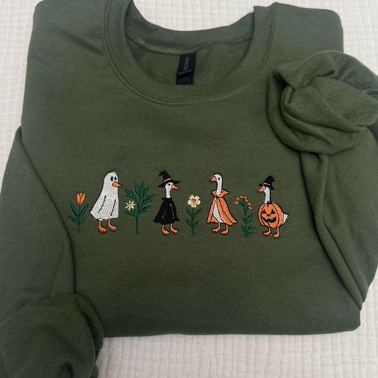 Spooky Goose Embroidered Shirt