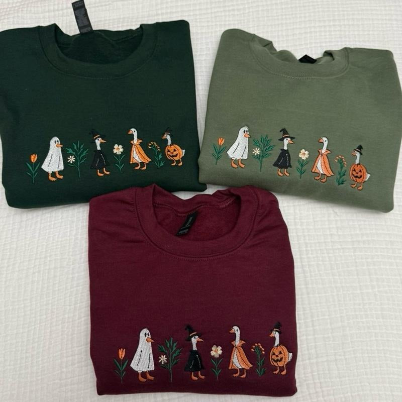 Spooky Goose Embroidered Shirt