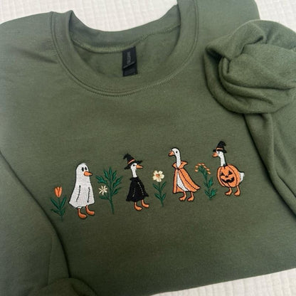 Spooky Goose Embroidered Shirt