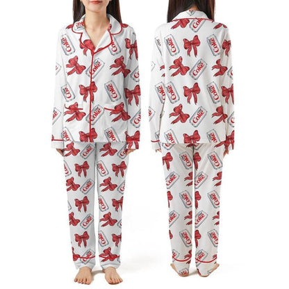 Diet Coke& Bow Long sleeve Pajama Shirt