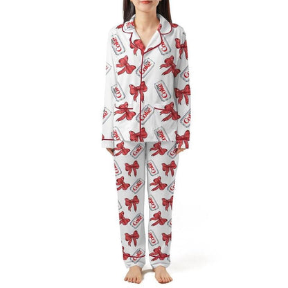 Diet Coke& Bow Long sleeve Pajama Shirt