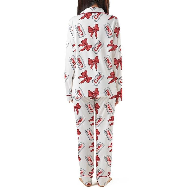 Diet Coke& Bow Long sleeve Pajama Shirt